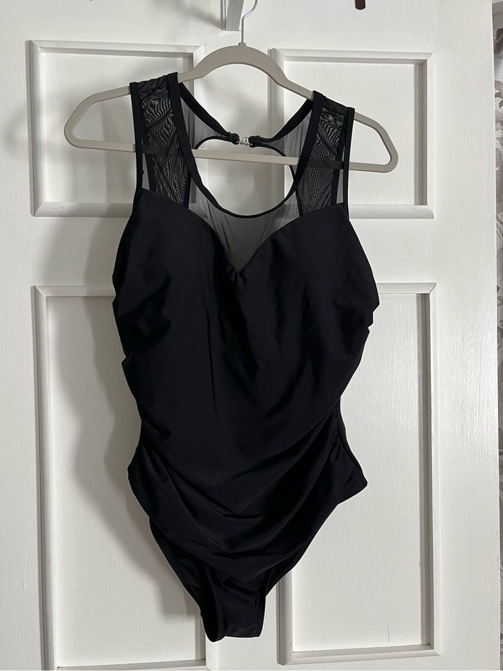 Cupshe Black One-Piece Swimsuit with Mesh Accents